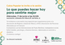 Caixa Popular, AMYS y APAC organizan en Villena una sesión sobre bienestar y salud  Será el 17 de junio en la Asociación de Jubilados de Villena